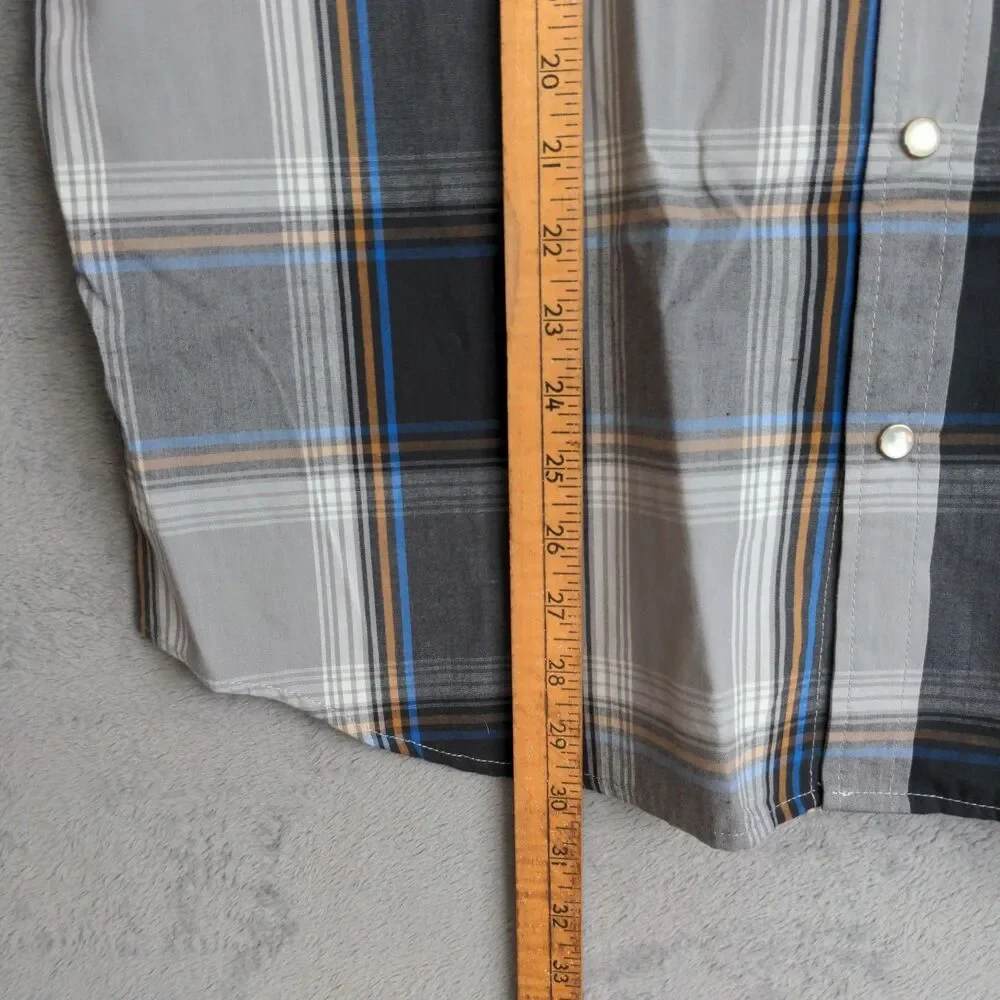 NWT Levi's Western Pearl Snap Shirt Mens L Plaid Standard Fit Long Sleeve